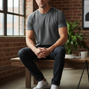 Camiseta Cinza - Foto Lifestyle