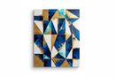 Quadro Abstrato Moderno Azul e Dourado