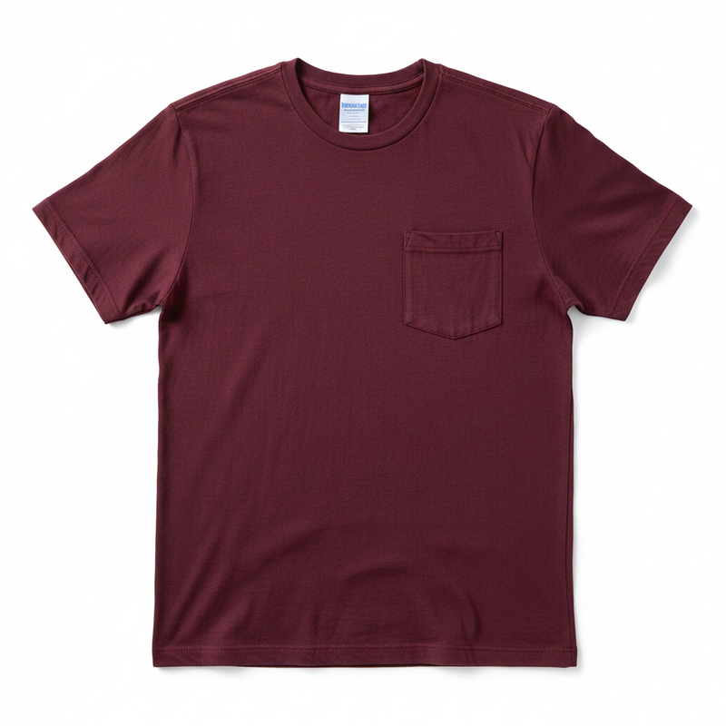 Camiseta Bordô com Bolso