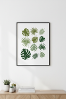 Quadro Botânico Minimalista Folhas Tropicais