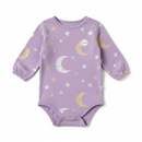Body Infantil Lavanda com Lua e Estrelas