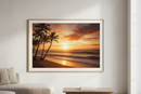 Quadro Paisagem Praia ao Pôr do Sol
