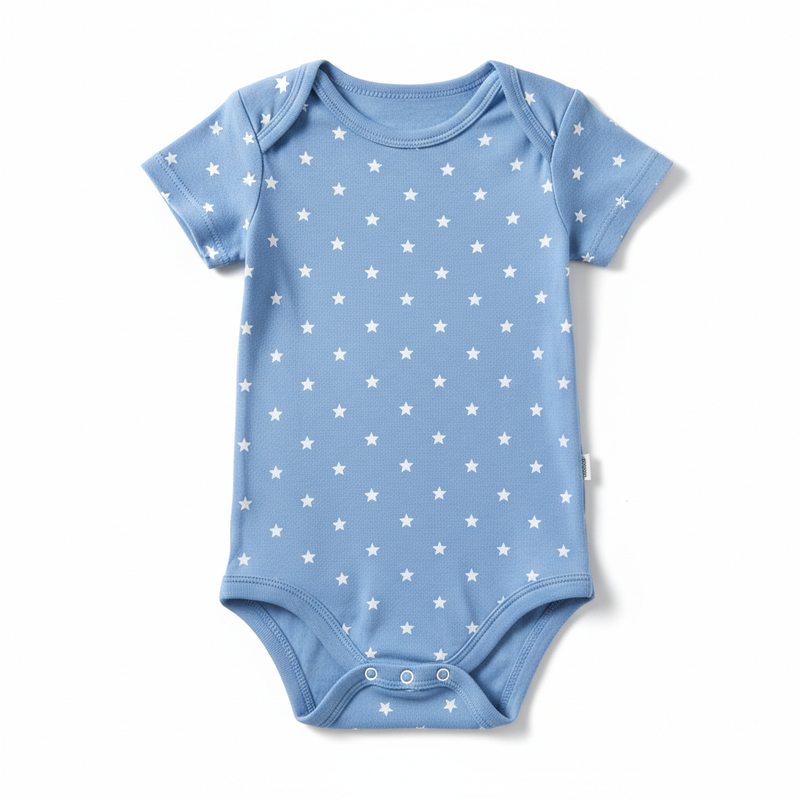 Body Infantil Azul com Estrelas