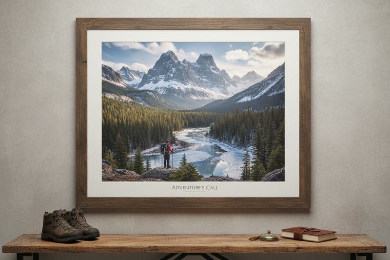 Quadro Paisagem Montanhas Nevadas