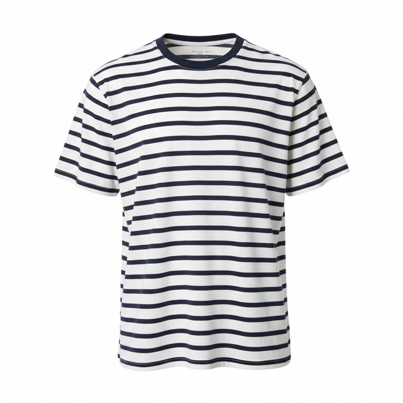 Camiseta Listrada Azul Marinho